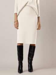 APART Spódnica dzianinowa w kolorze kremowym rozmiar: 36/38. Brązowe spódnice Apart, bez wzorów, z dzianiny, midi. Za 167.28 zł.