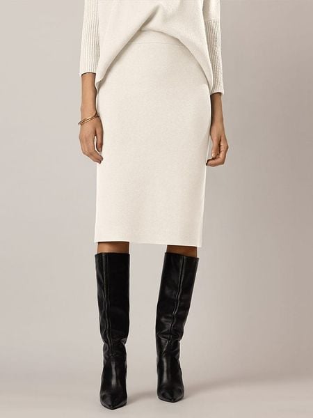 APART Spódnica dzianinowa w kolorze kremowym rozmiar: 36/38. Brązowe spódnice Apart, bez wzorów, z dzianiny, midi. Za 167.28 zł.