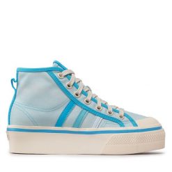 Trampki adidas. Niebieskie trampki adidas, bez wzorów, bez zapięcia. Za 219.99 zł.
