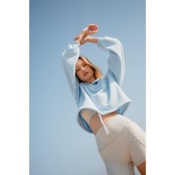 Bluza do jogi Moonholi Ivy Hoodie z kapturem. Niebieskie bluzy MOONHOLI, bez wzorów, z kapturem, na fitness i siłownię. Za 399.00 zł.