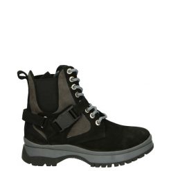 BOTKI W STYLU SPORTOWYM 2622020 BLA-GREY. Szare botki Venezia, bez wzorów, z nubiku, sportowe, bez obcasa, bez zapięcia. Za 179.00 zł.