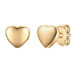 Lulu & Jane Kolczyki wkretki Serce z mosiadzu w zlocie 1 ct Damski. Żółte kolczyki Lulu & Jane, pozłacane. Za 129.99 zł.