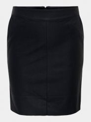 ONLY Carmakoma Spódnica z imitacji skóry 15306377 Czarny Slim Fit. Czarne spódnice Only Carmakoma, bez wzorów, ze skóry, mini. Za 189.99 zł.