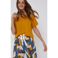 Answear Lab piżama damska kolor żółty. Żółte piżamy Answear Lab, l, bez wzorów, z tkaniny, bez kołnierzyka, bez ramiączek, krótkie. Za 169.99 zł.