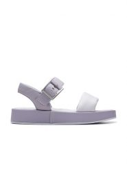 Clarks Skórzane sandały "Alda Strap" w kolorze fioletowym rozmiar: 37,5. Różowe sandały Clarks, bez wzorów, klasyczne, z otwartym noskiem, bez obcasa, bez zapięcia. Za 186.63 zł.