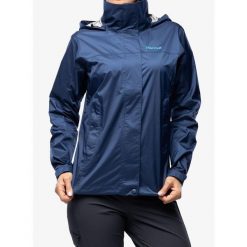 Kurtka przeciwdeszczowa damska Marmot PreCip Eco Jacket. Niebieskie kurtki przeciwdeszczowe Marmot, xs, bez wzorów, bez kaptura, trekkingowe. Za 419.99 zł.