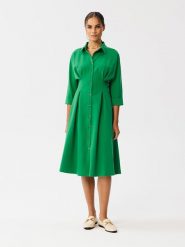 Stylove Sukienka w kolorze zielonym rozmiar: XL. Zielone sukienki Stylove, xl, bez wzorów, bez kołnierzyka, bez ramiączek, midi. Za 295.95 zł.