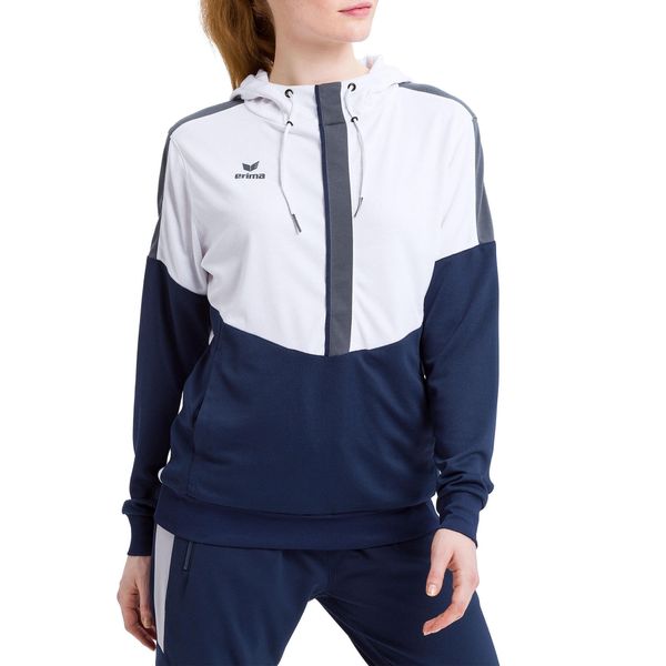 Damska bluza z kapturem Erima Squad. Białe bluzy Erima, xs, bez wzorów, z kapturem, do piłki nożnej. Za 179.75 zł.