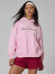 4F Bluza dresowa loose z kapturem damska - różowa S. Czerwone bluzy z kapturem 4f, l, bez wzorów, z dresówki, z kapturem. Za 169.99 zł.