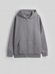 4F Bluza dresowa regular z kapturem damska - szara L. Szare bluzy 4f, l, bez wzorów, z dresówki, bez ramiączek, z kapturem. Za 179.99 zł.