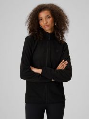 4F Polar slim ze stójką damski - czarny XS. Czarne bluzy z polaru 4f, s, bez wzorów, z materiału, na fitness i siłownię. Za 129.99 zł.