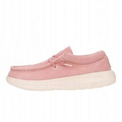 HEYDUDE Damskie Mokasyny Wendy Comf Suede. Czerwone mokasyny Hey dude, bez wzorów, z materiału. Za 289.00 zł.