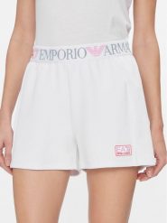 EA7 Emporio Armani Szorty sportowe 3DTS63 TJKWZ 1100 Biały Regular Fit. Białe szorty sportowe EA7 Emporio Armani, bez wzorów, z syntetyku. Za 469.99 zł.