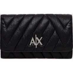 Armani Exchange portfel kolor czarny. Czarne portfele Armani Exchange, bez wzorów. Za 479.99 zł.