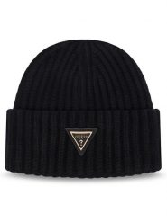 Guess Czapka AW5623 VIS01 Czarny. Czarne czapki zimowe Guess, z aplikacjami, z wiskozy. Za 154.99 zł.