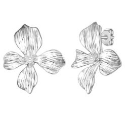 Yokoamii Kolczyki na sztyft Kwiat z metalowego stopu w kolorze srebrnym z perla (synth.) 1 ct Damski. Szare kolczyki Yokoamii, z perłą, metalowe. Za 149.99 zł.