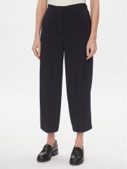 Tommy Hilfiger Spodnie materiałowe WW0WW41908 Granatowy Wide Leg. Niebieskie spodnie materiałowe Tommy Hilfiger, bez wzorów, z materiału. Za 379.99 zł.
