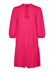 Vero Moda Sukienka w kolorze różowym rozmiar: XS. Różowe sukienki Vero Moda, xs, bez wzorów, z bawełny, bez kołnierzyka, bez ramiączek, mini. Za 52.05 zł.