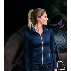 Polar damski zapinany na zamek Equestrian Stockholm. Niebieskie bluzy z polaru EQUESTRIAN STOCKHOLM, na zimę, bez wzorów, z polaru, do jazdy konnej. Za 557.00 zł.