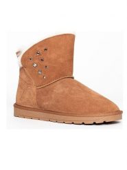 Gooce Skórzane botki zimowe "Suzie" w kolorze jasnobrązowym rozmiar: 40. Brązowe botki Gooce, bez wzorów, ze skóry, bez obcasa, bez zapięcia. Za 165.31 zł.