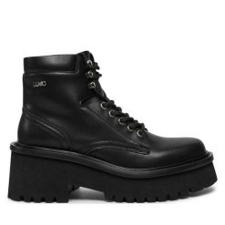 Trapery Liu Jo. Czarne traperki Liu Jo, bez wzorów, bez obcasa, bez zapięcia. Za 589.99 zł.