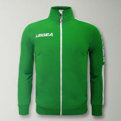 Kurtka California Junior do biegania Zielono-Biała. Białe kurtki do biegania LEGEA, bez wzorów, z poliesteru, z kapturem, do biegania. Za 64.00 zł.