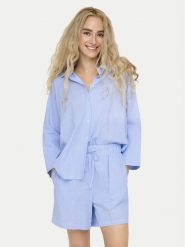 ONLY Koszula Augusta 15347661 Niebieski Loose Fit. Niebieskie koszule ONLY, m, bez wzorów, z bawełny, bez kołnierzyka, bez ramiączek. Za 119.99 zł.