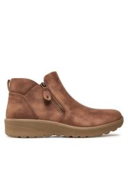 Skechers Botki Lovely Vibe 158952/MUSH Brązowy. Brązowe botki Skechers, bez wzorów, bez obcasa, na płaskiej podeszwie, bez zapięcia. Za 269.99 zł.