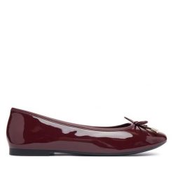 Baleriny Tommy Hilfiger. Czerwone baleriny Tommy Hilfiger, bez wzorów, bez obcasa, bez zapięcia. Za 409.99 zł.