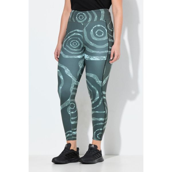 Damskie Legginsy sportowe szybkoschnące kieszenie z recyklingu. Zielone legginsy Ulla Popken, bez wzorów, z elastanu, sportowe. Za 239.99 zł.