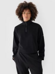 4F Bluza dresowa cropped nierozpinana bez kaptura damska - czarna XL. Czarne bluzy bez kaptura 4f, xl, bez wzorów, z bawełny, bez kaptura. W wyprzedaży za 69.99 zł.