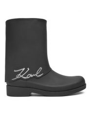 KARL LAGERFELD Kalosze Kalosh KL47064 Czarny. Czarne kalosze KARL LAGERFELD, bez wzorów, z gumy, bez zapięcia. Za 619.99 zł.