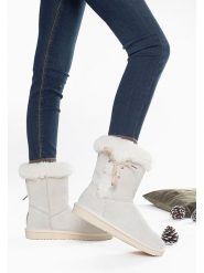 Gooce Skórzane kozaki zimowe "Alissa" w kolorze białym rozmiar: 37. Białe kozaki Gooce, na zimę, bez wzorów, ze skóry, eleganckie, bez obcasa, bez zapięcia. Za 245.96 zł.