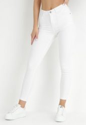 Białe Jeansy Skinny z Regularnym Stanem Ingas. Białe jeansy Born2be, l, bez wzorów, z jeansu, krótkie. W wyprzedaży za 76.49 zł.