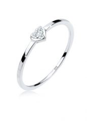 Elli DIAMONDS Damski pasjans symbol serca z diamentem 0,04 ct. w srebrze próby 925 Sterling Silver Pierścionki 1 ct. Szare pierścionki Elli DIAMONDS, z brylantem, srebrne. Za 583.99 zł.