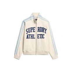 Kurtka dresowa z zamkiem błyskawicznym z aplikacją dla kobiet Superdry Athletic. Brązowe kurtki Superdry, z aplikacjami, z dresówki, vintage, bez kaptura. Za 372.55 zł.