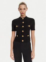 Balmain Kardigan DF1KL023KB07 Czarny Regular Fit. Czarne swetry Balmain, bez wzorów, z wiskozy, bez ramiączek. Za 4,859.00 zł.