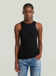 G-Star Top w kolorze czarnym rozmiar: L. Czarne topy G-Star, l, bez wzorów, retro, bez kołnierzyka, bez ramiączek. Za 110.81 zł.