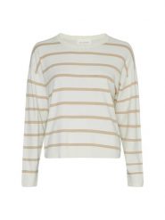 MOSS COPENHAGEN Sweter w kolorze kremowym rozmiar: M/L. Brązowe swetry Moss Copenhagen, l, bez wzorów, z wiskozy, klasyczne, bez ramiączek. Za 154.07 zł.