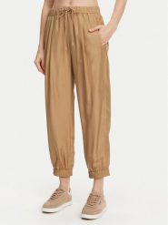 Marella Spodnie materiałowe Abetaia 2513131095 Beżowy Relaxed Fit. Brązowe spodnie materiałowe Marella, bez wzorów, z jedwabiu. Za 669.99 zł.