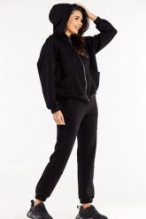 Luźna bluza z kapturem rozpinana z kieszeniami czarna. Czarne bluzy Infinite You, l, bez wzorów, z kapturem. Za 259.00 zł.