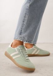 Zielone Sneakersy Typu Klasyczne Tenisówki Kilice. Zielone trampki Renee, bez wzorów, z koronki, eleganckie, bez zapięcia. Za 89.99 zł.