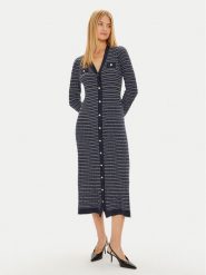 Tommy Hilfiger Sukienka dzianinowa WW0WW43083 Granatowy Regular Fit. Niebieskie sukienki Tommy Hilfiger, m, bez wzorów, z dzianiny, bez kołnierzyka, bez ramiączek. Za 669.99 zł.