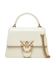 PINKO Torebka Love One Top Handle Classic Light PE 25 PLTT 100066 A1UV Biały. Białe torebki klasyczne Pinko, bez wzorów, ze skóry, bez dodatków. Za 979.99 zł.