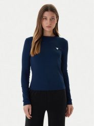 Guess Bluzka V6RI00 KD741 Granatowy Slim Fit. Niebieskie bluzki Guess, s, z aplikacjami, z bawełny, bez kołnierzyka, bez ramiączek. Za 199.99 zł.