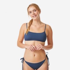 Góra kostiumu kąpielowego damska Roxy Braletka. Niebieskie bikini Roxy, bez wzorów, z tkaniny, sportowe. Za 79.99 zł.
