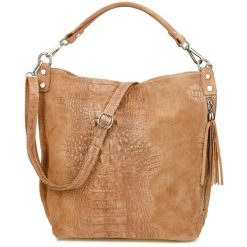 Shopperka skórzana BELTIMORE beżowa taupe W10. Brązowe torebki klasyczne bez wzorów, ze skóry, bez dodatków. Za 241.99 zł.