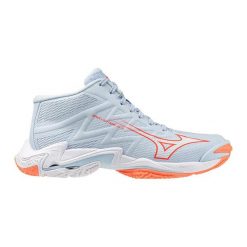 Damskie buty halowe Mizuno Wave Lightning Elite Mid. Białe buty do biegania Mizuno, bez wzorów, z materiału, bez zapięcia, do biegania, mizuno wave. Za 834.55 zł.