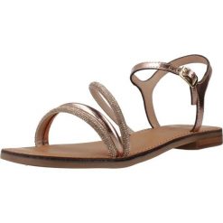 Sandały GEOX D MADDALUSIAC Rose. Czerwone sandały Geox, bez wzorów, ze skóry, bez obcasa, bez zapięcia. Za 293.99 zł.