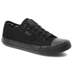Czarne Trampki Big Star Modne Buty Damskie. Czarne trampki BIG STAR, bez wzorów, retro, bez zapięcia. Za 134.99 zł.